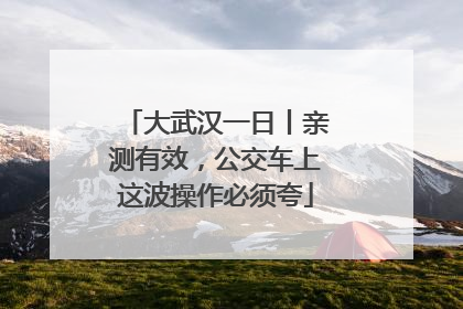 大武汉一日丨亲测有效，公交车上这波操作必须夸