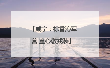 威宁：棕香沁军营 童心敬戎装