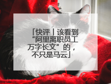 快评丨该看到“阿里离职员工万字长文”的，不只是马云