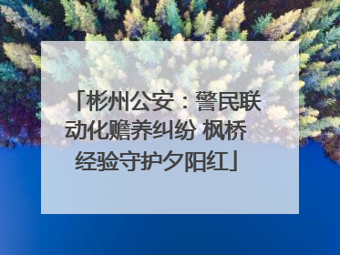 彬州公安：警民联动化赡养纠纷 枫桥经验守护夕阳红