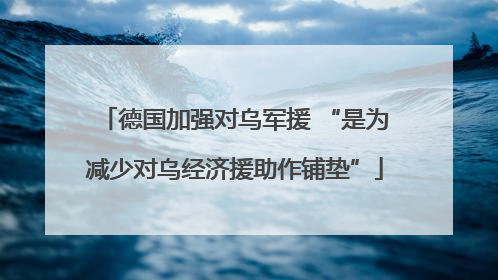 德国加强对乌军援 “是为减少对乌经济援助作铺垫”