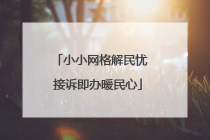 小小网格解民忧 接诉即办暖民心