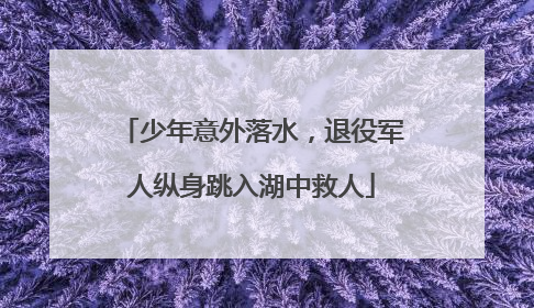 少年意外落水，退役军人纵身跳入湖中救人