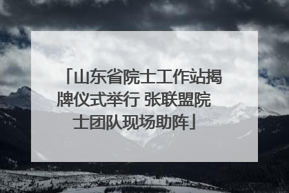 山东省院士工作站揭牌仪式举行 张联盟院士团队现场助阵