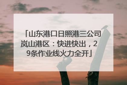 山东港口日照港三公司岚山港区：快进快出，29条作业线火力全开