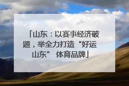 山东：以赛事经济破题，举全力打造“好运山东” 体育品牌