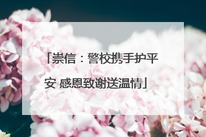崇信：警校携手护平安 感恩致谢送温情