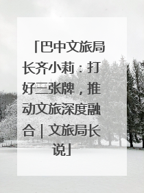 巴中文旅局长齐小莉：打好三张牌，推动文旅深度融合｜文旅局长说