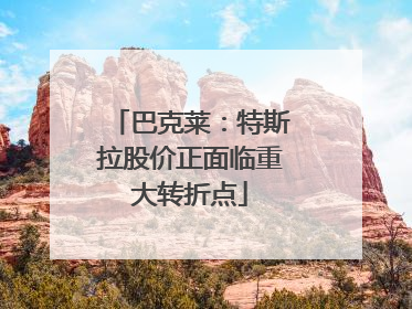 巴克莱：特斯拉股价正面临重大转折点
