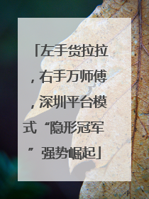 左手货拉拉，右手万师傅，深圳平台模式“隐形冠军”强势崛起
