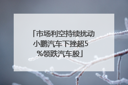 市场利空持续扰动 小鹏汽车下挫超5%领跌汽车股