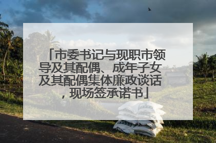 市委书记与现职市领导及其配偶、成年子女及其配偶集体廉政谈话，现场签承诺书