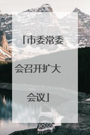 市委常委会召开扩大会议