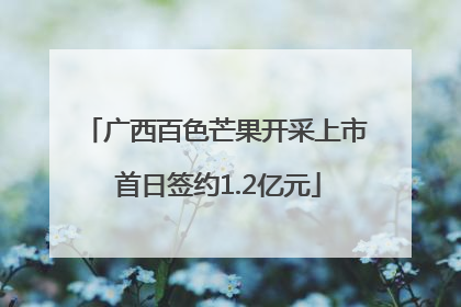 广西百色芒果开采上市 首日签约1.2亿元