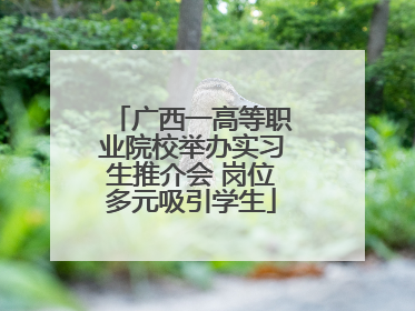 广西一高等职业院校举办实习生推介会 岗位多元吸引学生