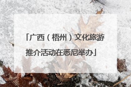 广西（梧州）文化旅游推介活动在悉尼举办
