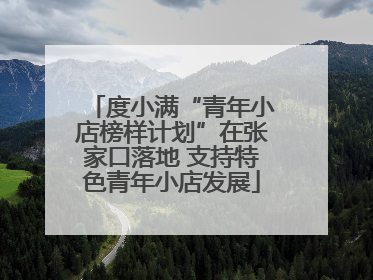 度小满“青年小店榜样计划”在张家口落地 支持特色青年小店发展