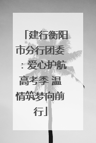 建行衡阳市分行团委：爱心护航高考季 温情筑梦向前行