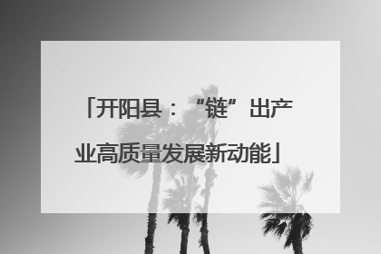 开阳县：“链”出产业高质量发展新动能