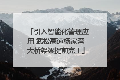 引入智能化管理应用 武松高速杨家湾大桥架梁提前完工