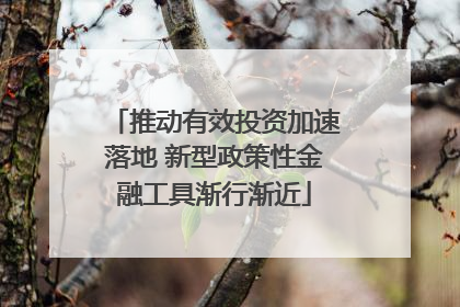 推动有效投资加速落地 新型政策性金融工具渐行渐近