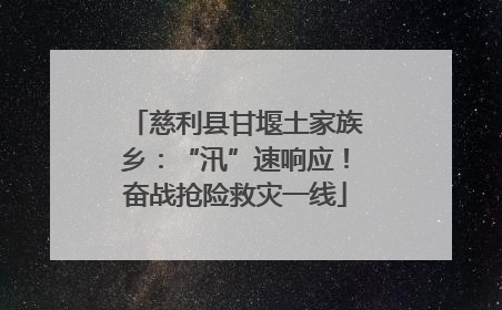 慈利县甘堰土家族乡：“汛”速响应！奋战抢险救灾一线