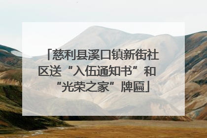慈利县溪口镇新街社区送“入伍通知书”和“光荣之家”牌匾