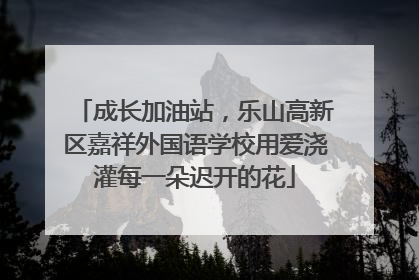成长加油站，乐山高新区嘉祥外国语学校用爱浇灌每一朵迟开的花