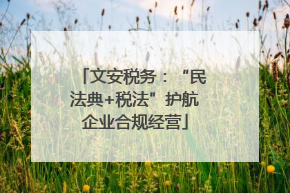 文安税务：“民法典+税法”护航企业合规经营