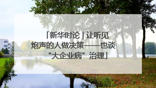 新华时论 | 让听见炮声的人做决策——也谈“大企业病”治理