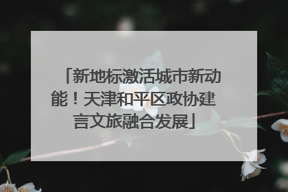 新地标激活城市新动能！天津和平区政协建言文旅融合发展