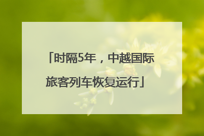 时隔5年，中越国际旅客列车恢复运行