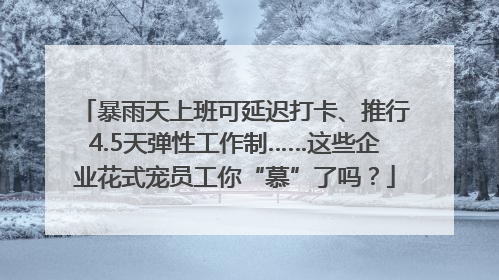 暴雨天上班可延迟打卡、推行4.5天弹性工作制……这些企业花式宠员工你“慕”了吗？