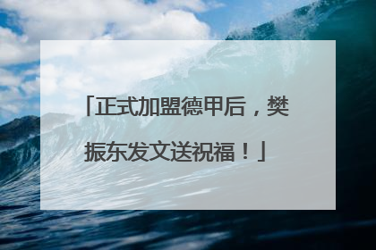 正式加盟德甲后，樊振东发文送祝福！