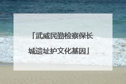 武威民勤检察保长城遗址护文化基因
