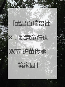 武昌百瑞景社区：粽意童行庆双节 护苗传承筑家园