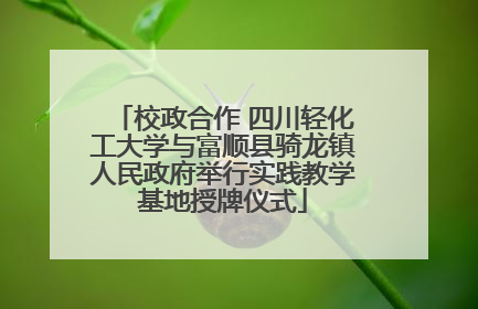 校政合作 四川轻化工大学与富顺县骑龙镇人民政府举行实践教学基地授牌仪式