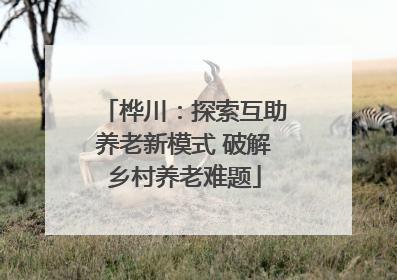 桦川：探索互助养老新模式 破解乡村养老难题