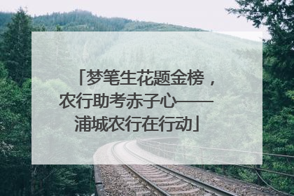 梦笔生花题金榜，农行助考赤子心——浦城农行在行动