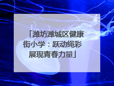 潍坊潍城区健康街小学：跃动绳彩展现青春力量