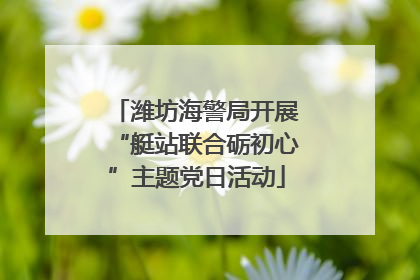 潍坊海警局开展“艇站联合砺初心”主题党日活动