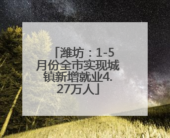 潍坊：1-5月份全市实现城镇新增就业4.27万人