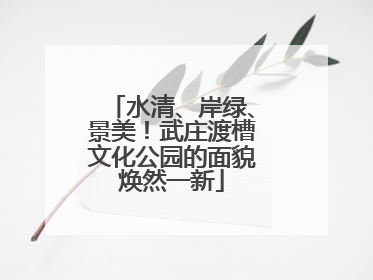 水清、岸绿、景美！武庄渡槽文化公园的面貌焕然一新