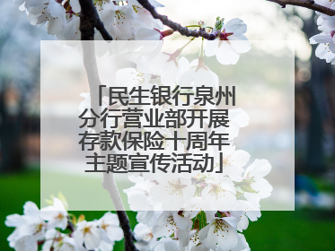 民生银行泉州分行营业部开展存款保险十周年主题宣传活动