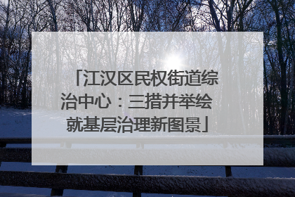 江汉区民权街道综治中心：三措并举绘就基层治理新图景