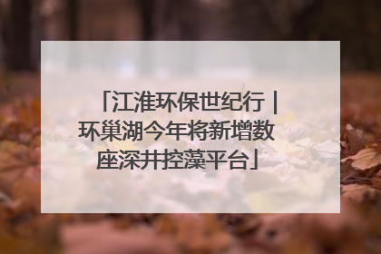 江淮环保世纪行｜环巢湖今年将新增数座深井控藻平台