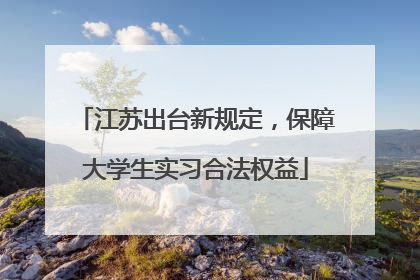 江苏出台新规定，保障大学生实习合法权益