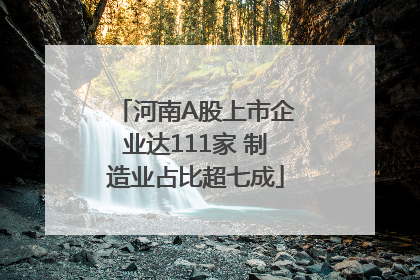 河南A股上市企业达111家 制造业占比超七成