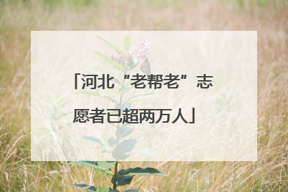 河北“老帮老”志愿者已超两万人