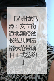 泸州龙马潭：安宁街道北滨路延长线共同富裕示范带项目正式签约